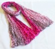 Pink leopard polyester scarf