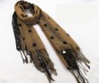 Polka-dotted polyester scarf